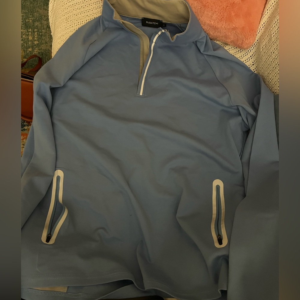Bugatchi Light Blue Quarter-Zip Jacket - image 1